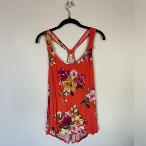 Maurices Coral Floral Halter Top